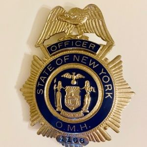 Rare Officer STATE OF NEW YORK O.M.H Office Of Mental Health BADGE 1166